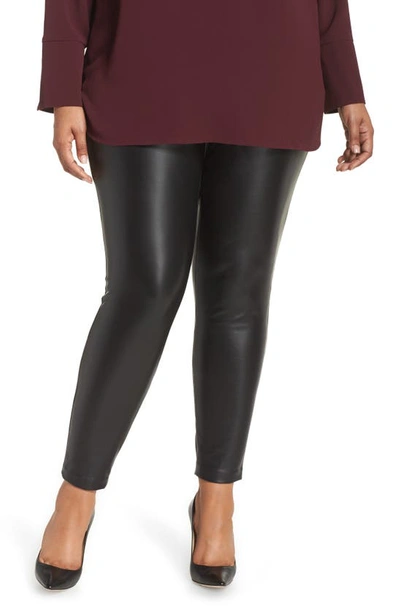 Vince Camuto Stretch Faux Leather Skinny Pants In Rich Black