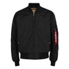 Alpha Industries Ma1-tt Black Shell Bomber Jacket In Black