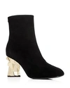 GIUSEPPE ZANOTTI WOMEN'S ICEBLOCK SUEDE BLOCK-HEEL BOOTIES,I870084