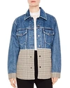 SANDRO MOOREA PLAID PEPLUM DENIM JACKET,V7218H