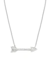 KC DESIGNS 14K White Gold Diamond Arrow Pendant Necklace,0400096860852