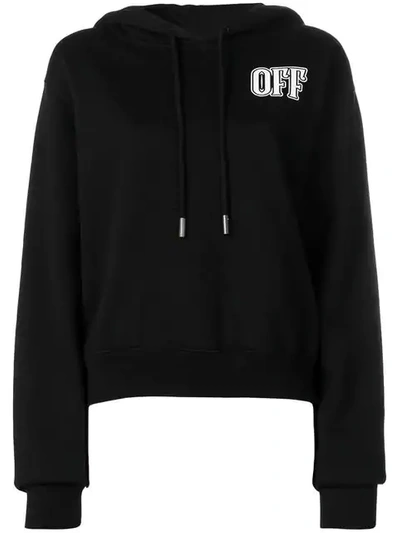 Off-white Printed Cotton-jersey Hoodie In Black Black