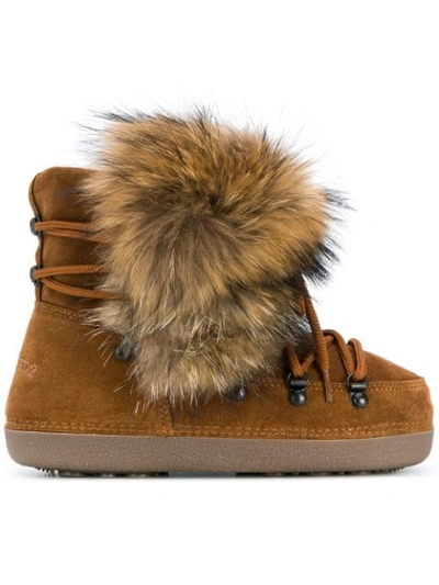 Dsquared2 Riri Fur & Suede Snow Boots In Brown