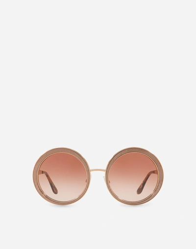 Dolce & Gabbana Gros Grain Sunglasses In Pink Gold