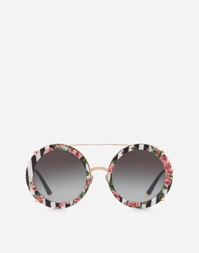 Dolce & Gabbana Women's Oversized Round Sunglasses, 63mm In Pink Gold/black/gray