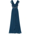 ELIE SAAB SILK-BLEND AND LACE GOWN,P00336067