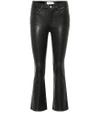 Frame Crop Mini Boot Lamb Leather Pants In Black
