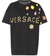 VERSACE EMBELLISHED PRINTED COTTON T-SHIRT,P00343515