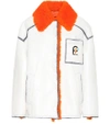 Prada Logo Patch Vintage Shearling Jacket In White