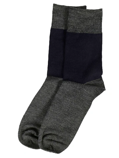 Sofie D'hoore Classic Socks In Grey/navy
