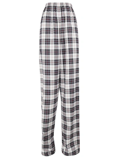 Balenciaga Checked High-rise Brushed Cotton Trousers In 1070