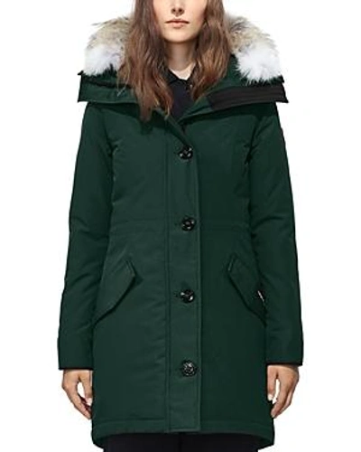Canada Goose Rossclair Fur-trim Hooded Down Parka, Spruce