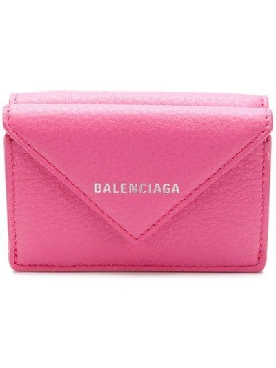 Balenciaga Paper Mini Wallet In Pink