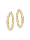 SAKS FIFTH AVENUE 14K Yellow Gold Textured Hoop Earrings,0400099253715