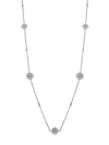 FREIDA ROTHMAN Pavé Clover Coin Sterling Silver Station Necklace,0400099230800