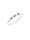 KC DESIGNS 14K White Gold, Baguette Sapphire & Diamond Ring,0400099239845
