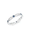 KC DESIGNS 14K White Gold, Sapphire & Diamond Link Ring,0400099239767