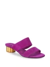 FERRAGAMO Double-Strap Suede Sandals,0400099307073