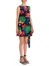 VALENTINO Tropical Dream Drape-Back Silk Dress,0400096996282