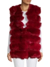LA FIORENTINA Dyed Fox Fur Bubble Vest,0400098925723
