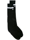 Rta Contrast Stripe Socks - Black