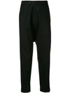 SARTORIAL MONK SARTORIAL MONK CROPPED HIGH WAISTED TROUSERS - BLACK