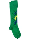 VERSACE VERSACE ARGYLE HIGH SOCKS - GREEN