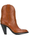 GIVENCHY GIVENCHY WESTERN STYLE ANKLE BOOTS - BROWN