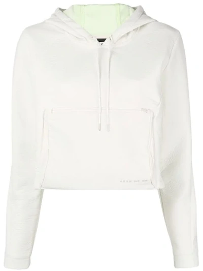 Nike Packable Tech Cropped Pullover Hoodie In White