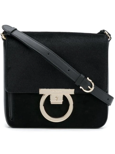 Ferragamo Salvatore  Gancini Crossbody Satchel - Black