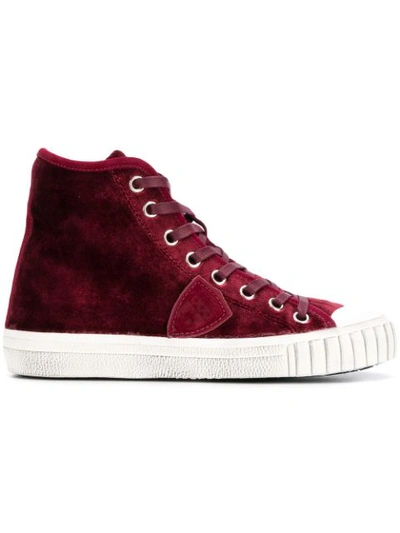 Philippe Model Logo Patch Hi-top Trainers In Bordeaux