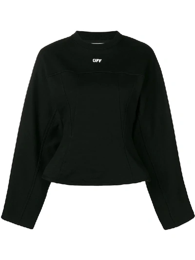 Off-white Round Neck Silhouette Sweatshirt In Black