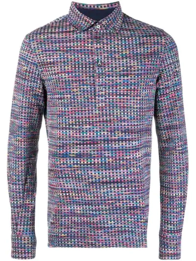 Missoni Check Print Polo Shirt In Pink