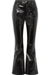 BEAUFILLE VERITAS CROPPED VINYL FLARED PANTS