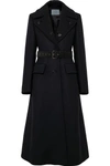 PRADA BELTED WOOL-TWILL COAT