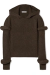 JW ANDERSON HOODED RIBBED WOOL AND ALPACA-BLEND SWEATER