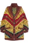 ETRO OVERSIZED FRINGED WOOL-BLEND CARDIGAN