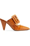 ATTICO CHLOE CROC-EFFECT LEATHER MULES