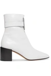 GIVENCHY LOGO-EMBELLISHED TWO-TONE LEATHER ANKLE BOOTS