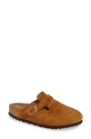 Birkenstock Boston Soft Footbed Suede Leather Clog In Mink Suede