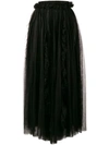 ERMANNO SCERVINO ERMANNO SCERVINO ASYMMETRIC FLARED MIDI SKIRT - BLACK