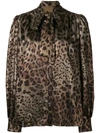 Dolce & Gabbana Leopard Print Blouse In Black