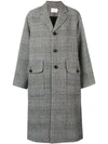 NEUL NEUL OVERSIZED PLAID COAT - WHITE