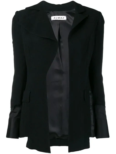 Almaz Asymmetric Open Front Jacket - Black