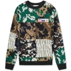 Gosha Rubchinskiy Camo Jacquard Knit Sweater In Blue