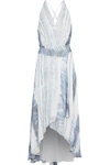 HAUTE HIPPIE HAUTE HIPPIE WOMAN WRAP-EFFECT PRINTED SILK-CHIFFON MIDI DRESS BLUE,3074457345619322718