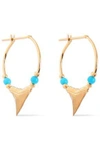 AURELIE BIDERMANN WOMAN 18-KARAT GOLD TURQUOISE EARRINGS GOLD,GB 1016843419591831