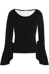 MILLY MILLY WOMAN STRETCH-PONTE TOP BLACK,3074457345619065162