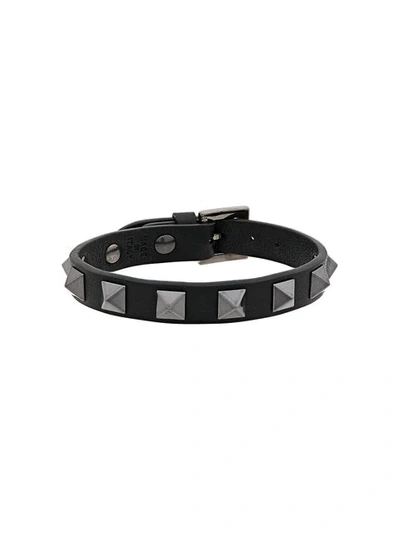 Valentino Garavani Rockstud Buckle Bracelet In Black