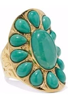 AURELIE BIDERMANN AURÉLIE BIDERMANN WOMAN 18-KARAT GOLD-PLATED TURQUOISE RING JADE,3074457345618997814